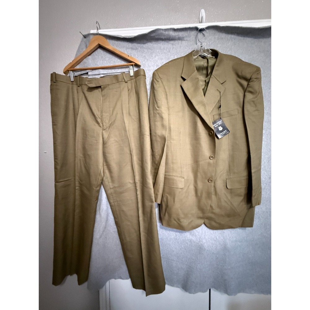 Ferretti Uomo Suit Men's 46 R Jacket 43L Pants Italian Gold Merino Wool NWT $199